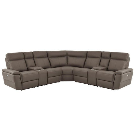Homelegance - Olympia 7-Piece Modular Power Reclining Sectional In Raisin - 8308*7C1Pw