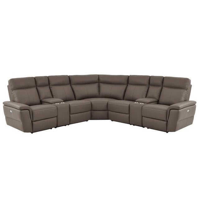 Homelegance - Olympia 7-Piece Modular Power Reclining Sectional In Raisin - 8308*7C1Pw