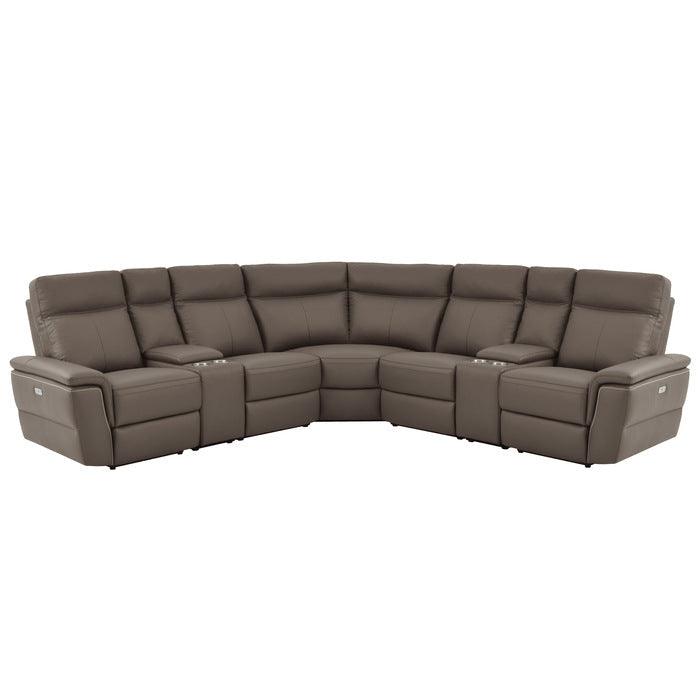 Homelegance - Olympia 7-Piece Modular Power Reclining Sectional In Raisin - 8308*7C
