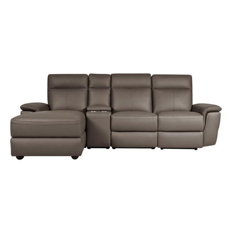 Homelegance - Olympia 4-Piece Modular Power Reclining Sectional With Left Chaise In Raisin - 8308*45Lrc