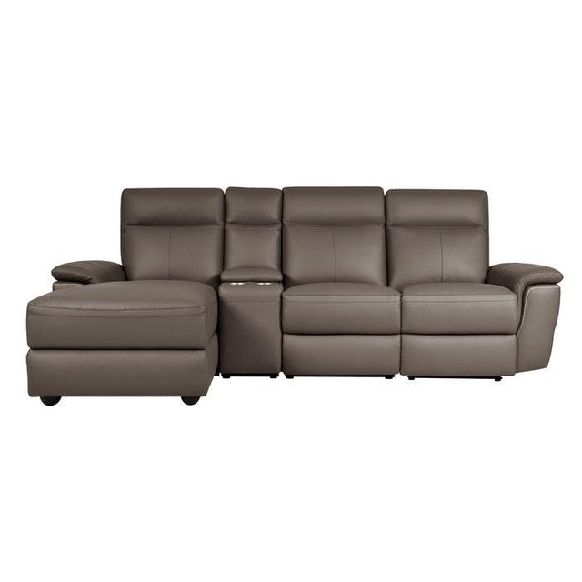 Homelegance - Olympia 4-Piece Modular Power Reclining Sectional With Left Chaise In Raisin - 8308*45Lrc