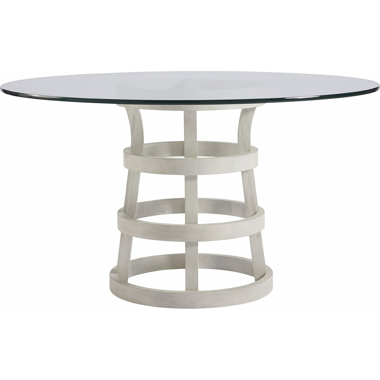 Escape Round Dining Table Sandbar Finish with Glass Top (44" or 54") – Universal