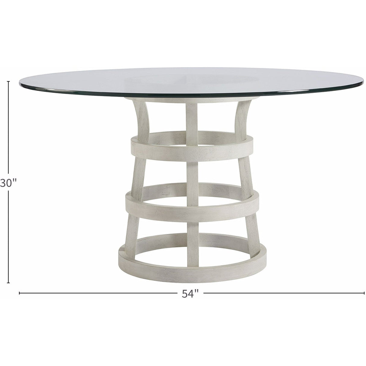 Escape Round Dining Table Sandbar Finish with Glass Top (44" or 54") – Universal
