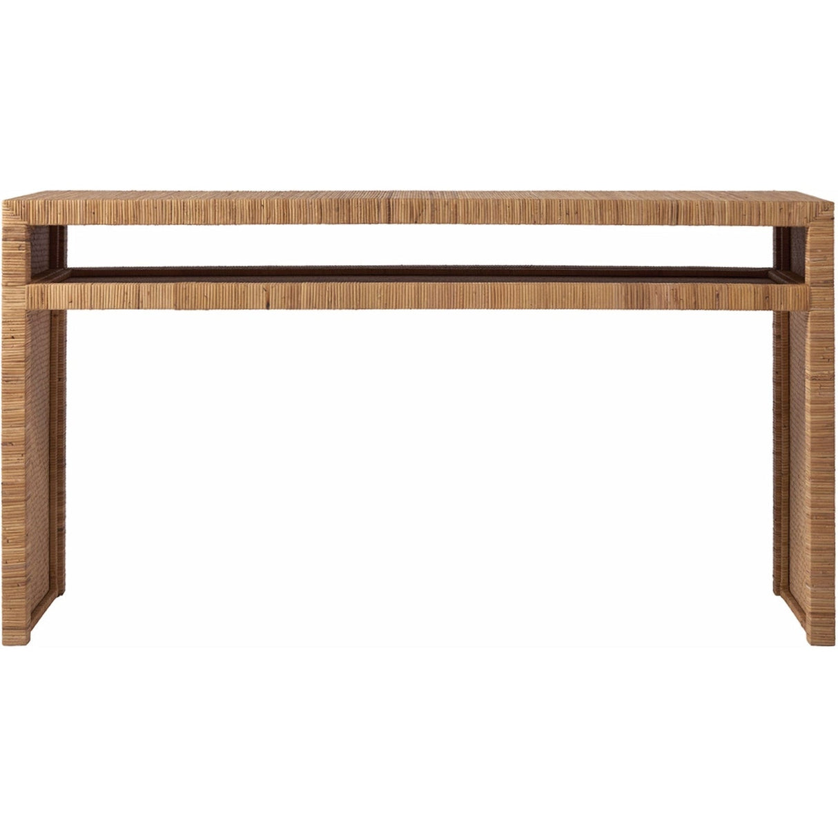 Long Key Console Table Wrapped Rattan Accent | Universal