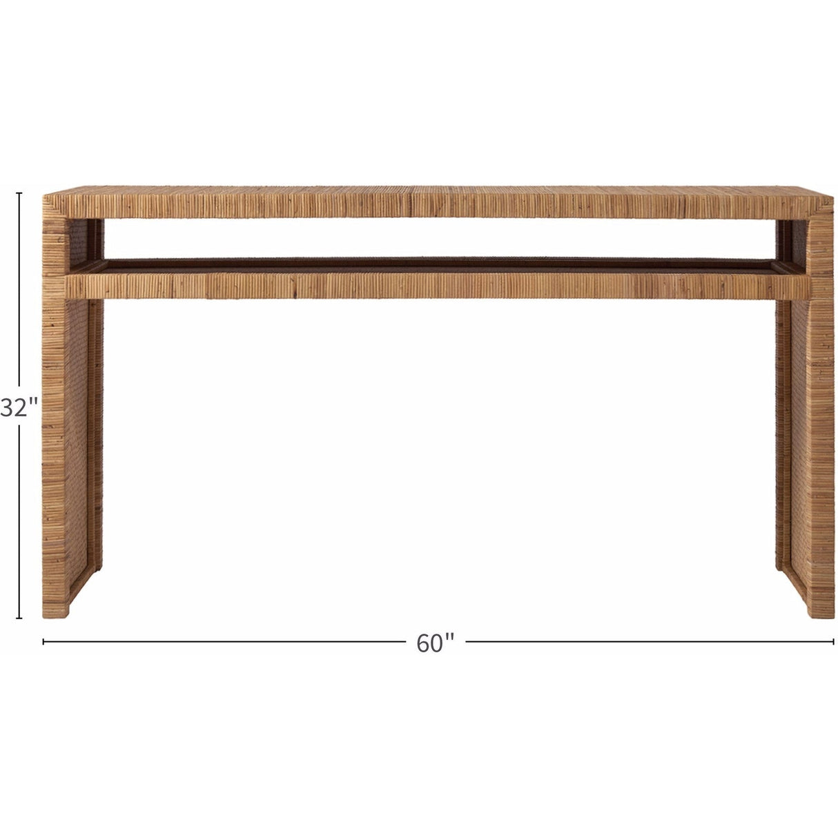 Long Key Console Table Wrapped Rattan Accent | Universal