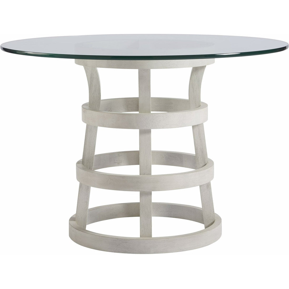 Escape Round Dining Table Sandbar Finish with Glass Top (44" or 54") – Universal