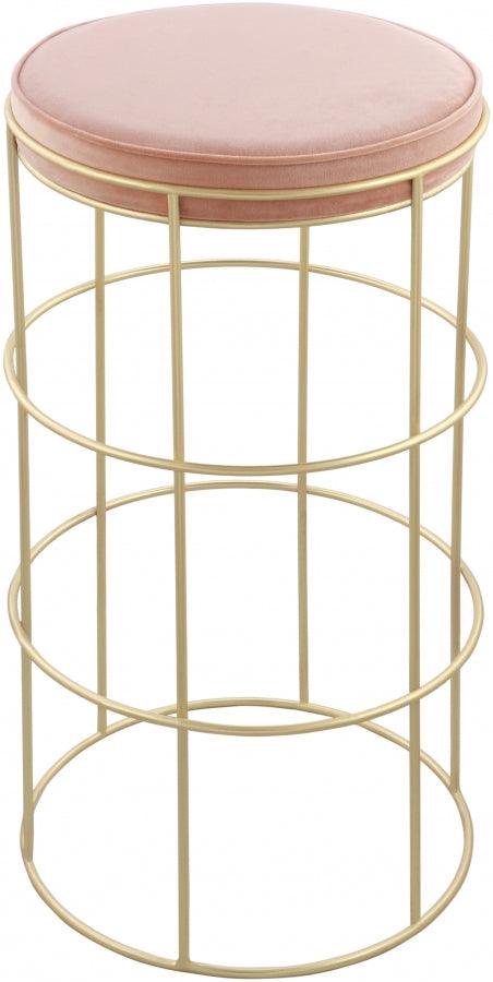 Meridian Furniture - Rebar Velvet Counter Stool Set Of 2 In Pink - 940Pink-C
