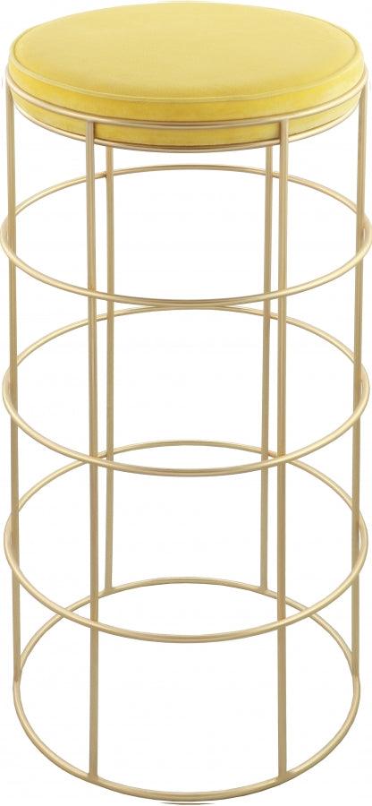 Meridian Furniture - Rebar Velvet Bar Stool Set Of 2 In Yellow - 941Yellow-C