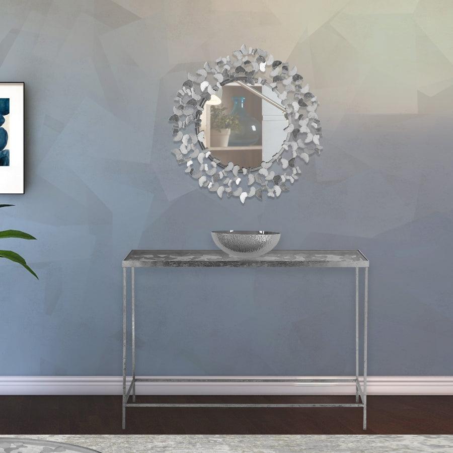 Butterfly Console Table In Silver - 471 - T | Meridian | Home Elegance USA