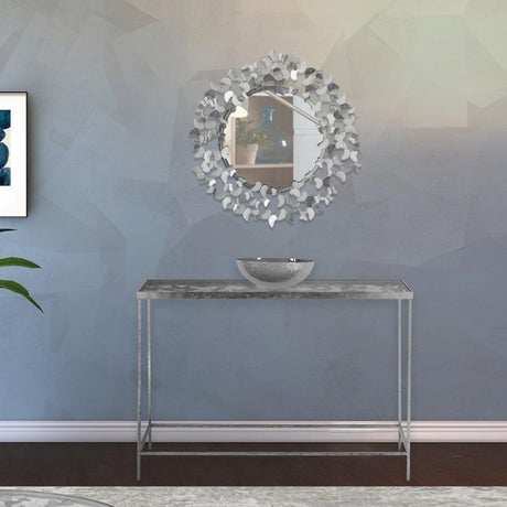 Butterfly Console Table In Silver - 471 - T | Meridian | Home Elegance USA