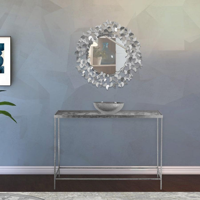 Butterfly Console Table In Silver - 471 - T | Meridian | Home Elegance USA