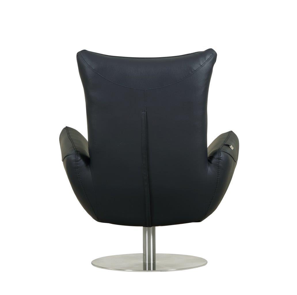 Global United 22" Modern Genuine Italian Leather Lounge Chair Home Elegance USA