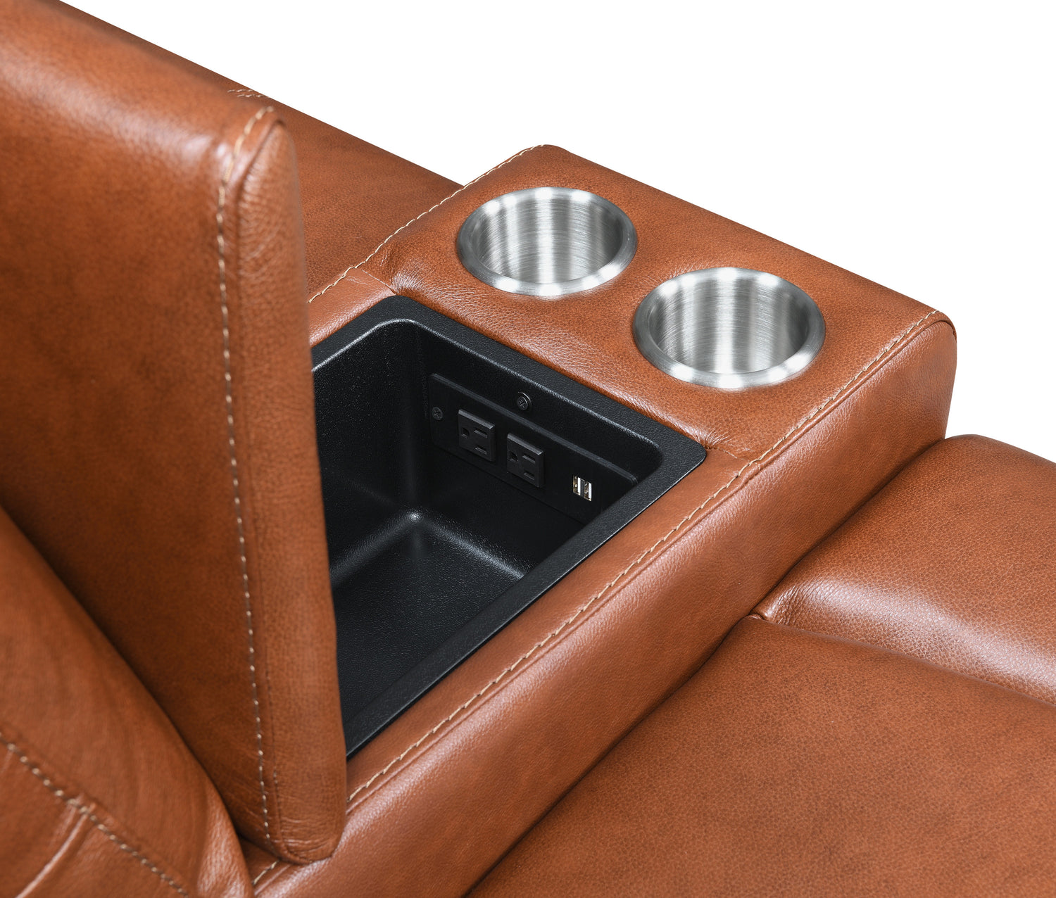 Contemporary Style Motion Set - Top-Grain Leather, Power Headrest and Footrest - Fashion-Forward Colors, Convenient USB Charging Home Elegance USA