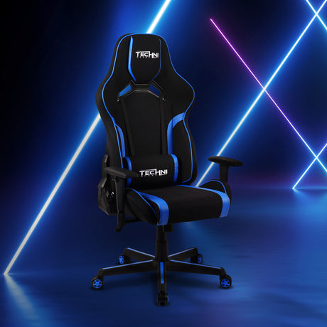 Techni Sport TSF-71 Fabric Office-PC Gaming Chair, Blue - Home Elegance USA