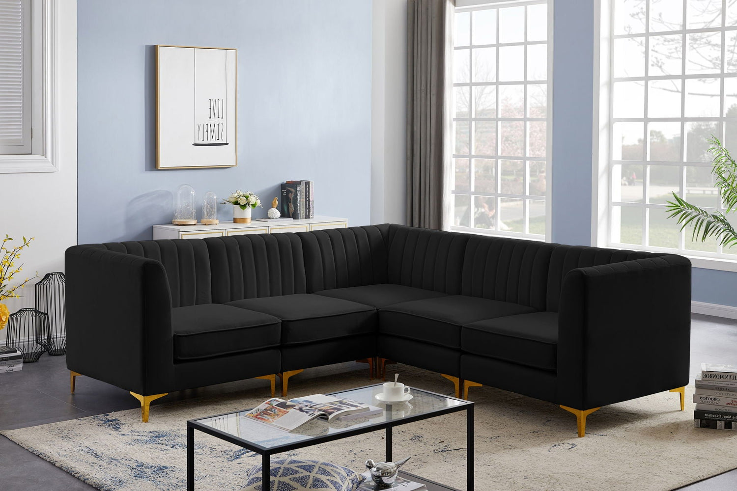 Alina - Modular Sectional - Black | Home Elegance USA