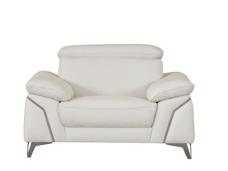 Global United Top Grain Italian Leather Chair - Home Elegance USA