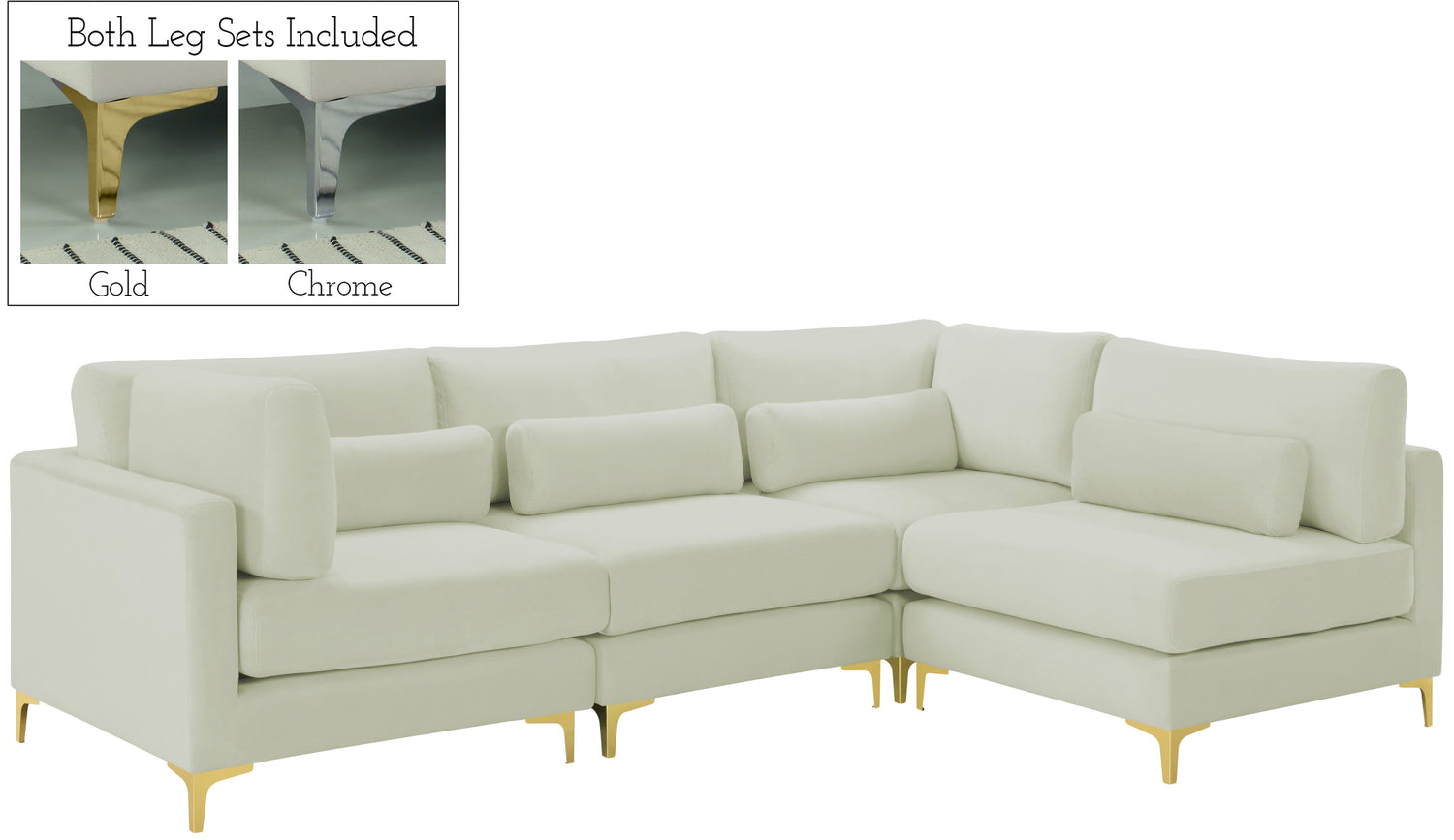 Julia - Modular Sectional 4 Piece - Cream - Home Elegance USA