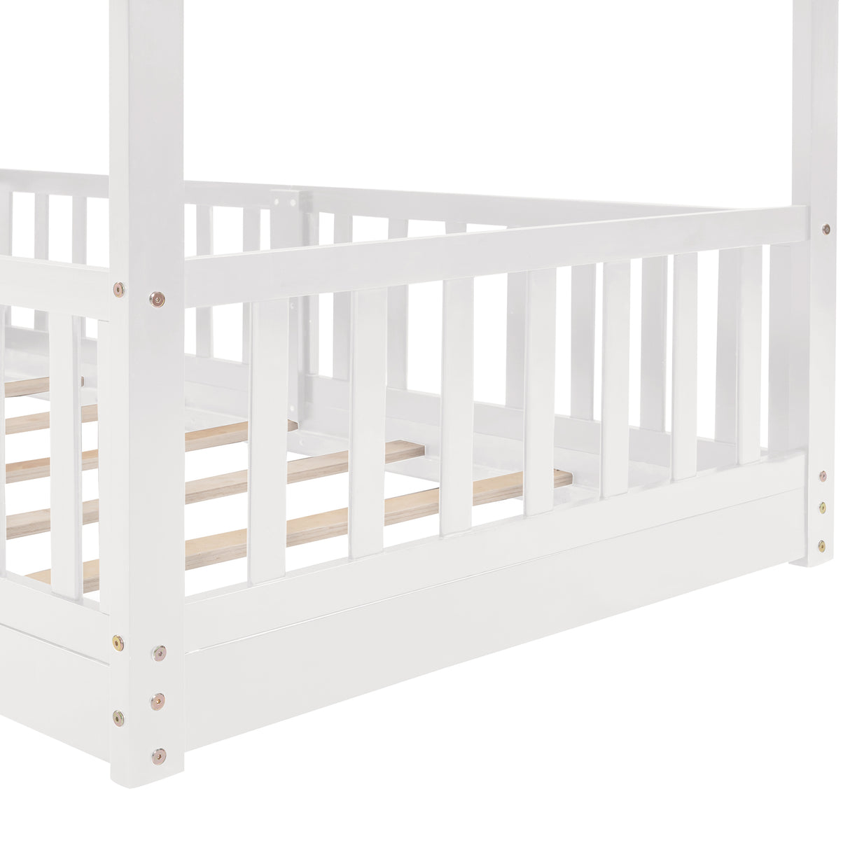 Twin Over Twin Bunk Bed with Slide and Ladder, White(Old SKU:LP000009AAK) - Home Elegance USA