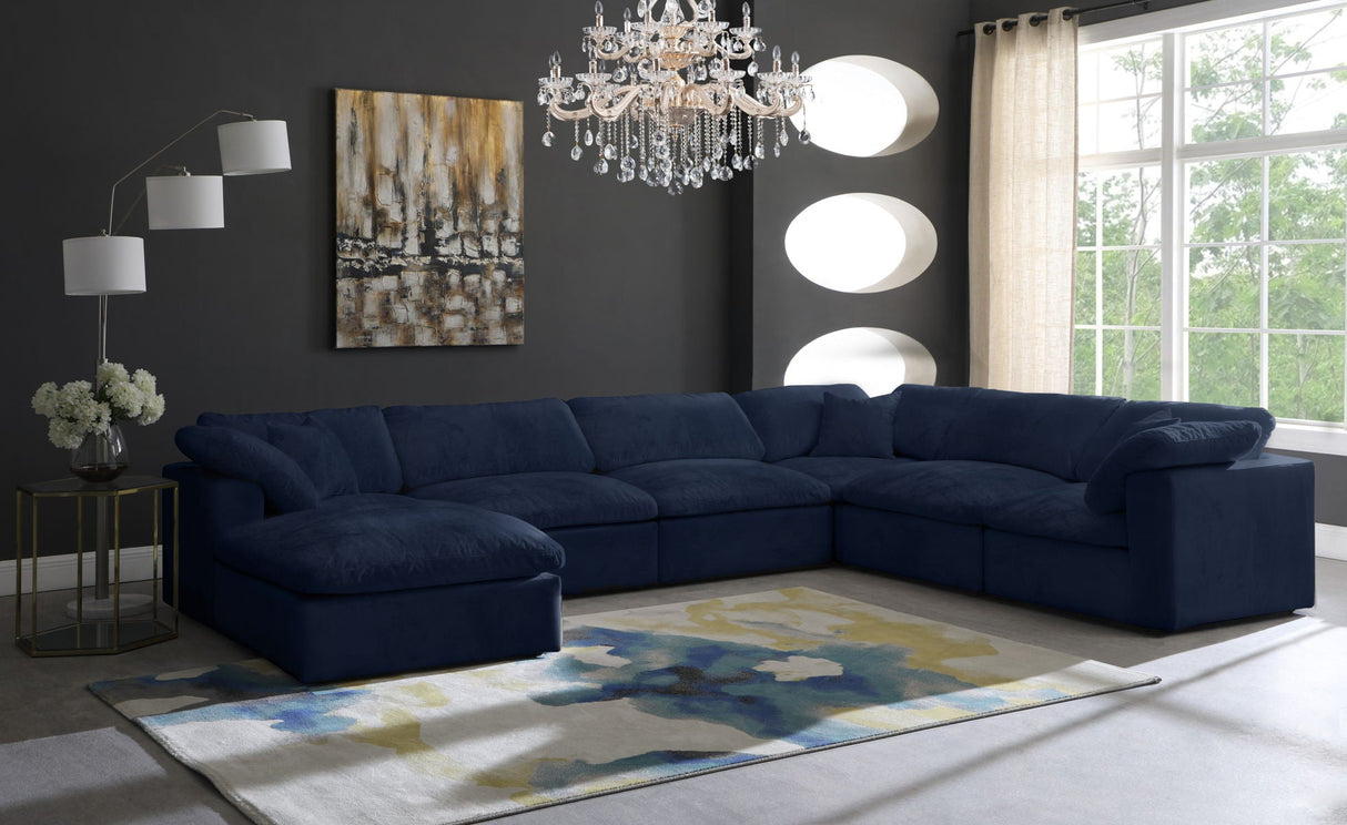 Cozy - Modular Sectional Cloud 7 Piece - Navy | Home Elegance USA
