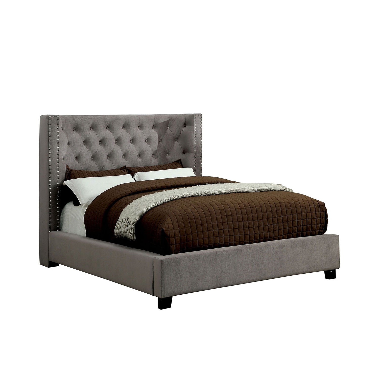 Cayla - Cal.King Bed - Gray - CM7779GY - CK - BED - VN - Home Elegance USA - 4