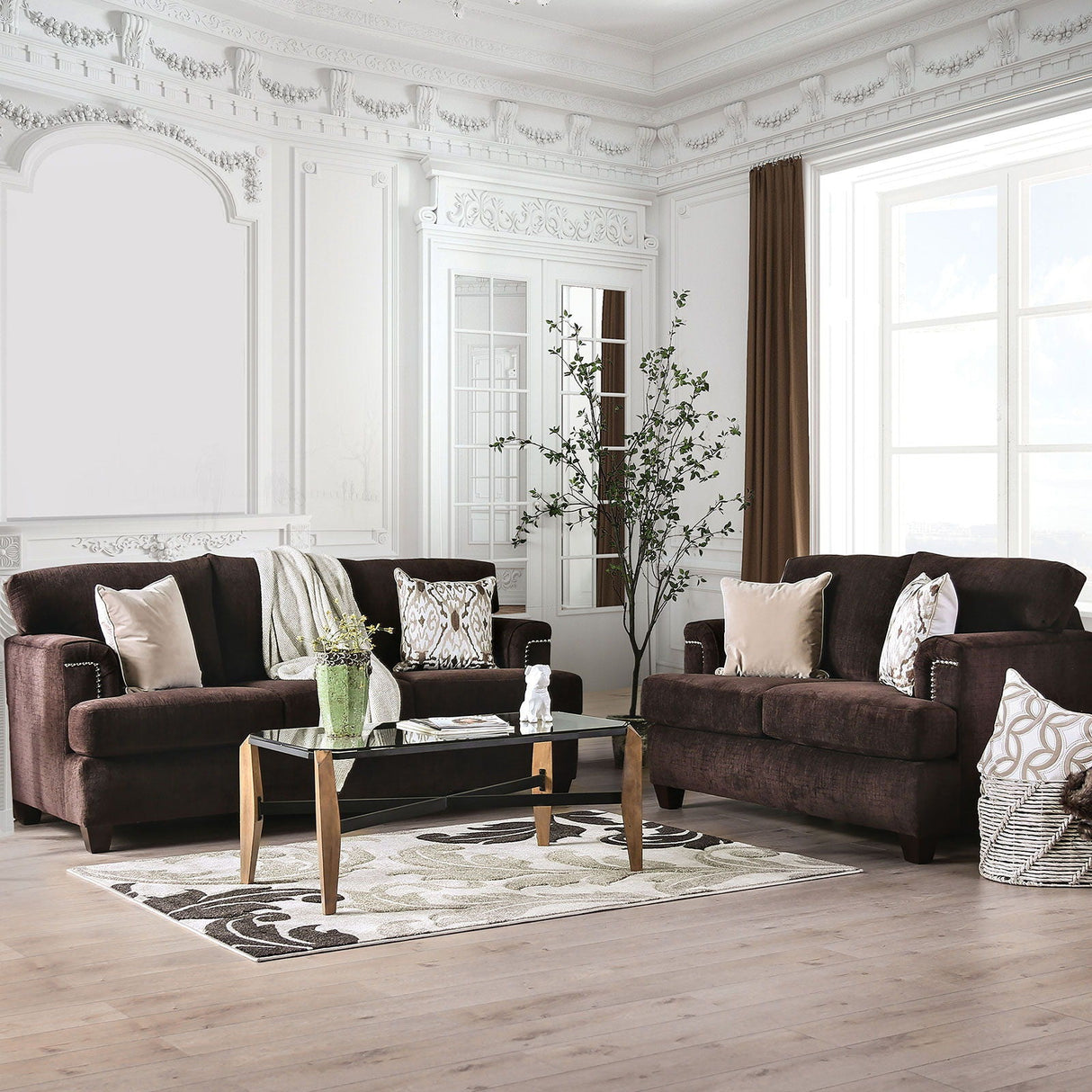 Brynlee - Sectional (*Pillows Sold Separately) - Chocolate | Home Elegance USA