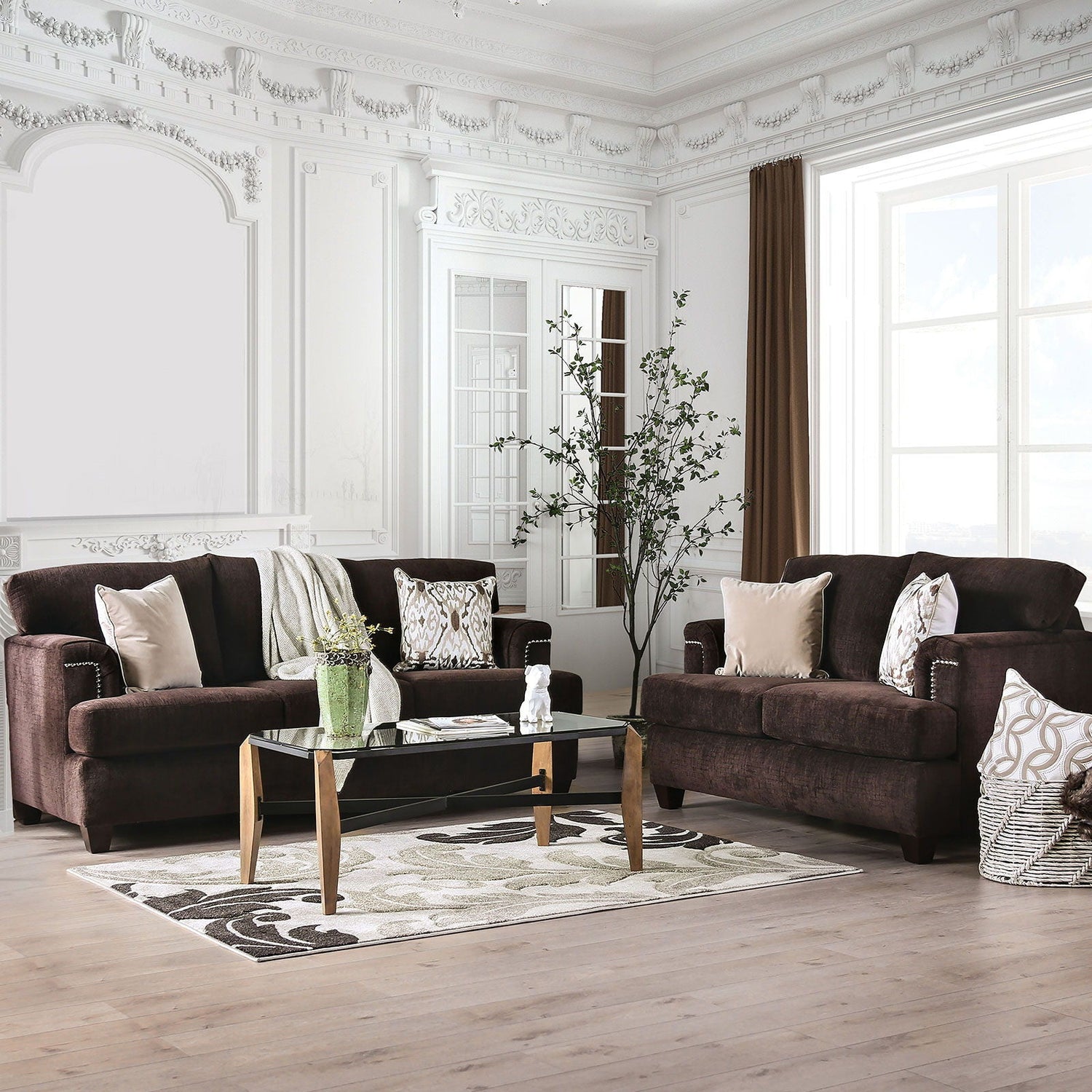 Brynlee - Sectional (*Pillows Sold Separately) - Chocolate | Home Elegance USA