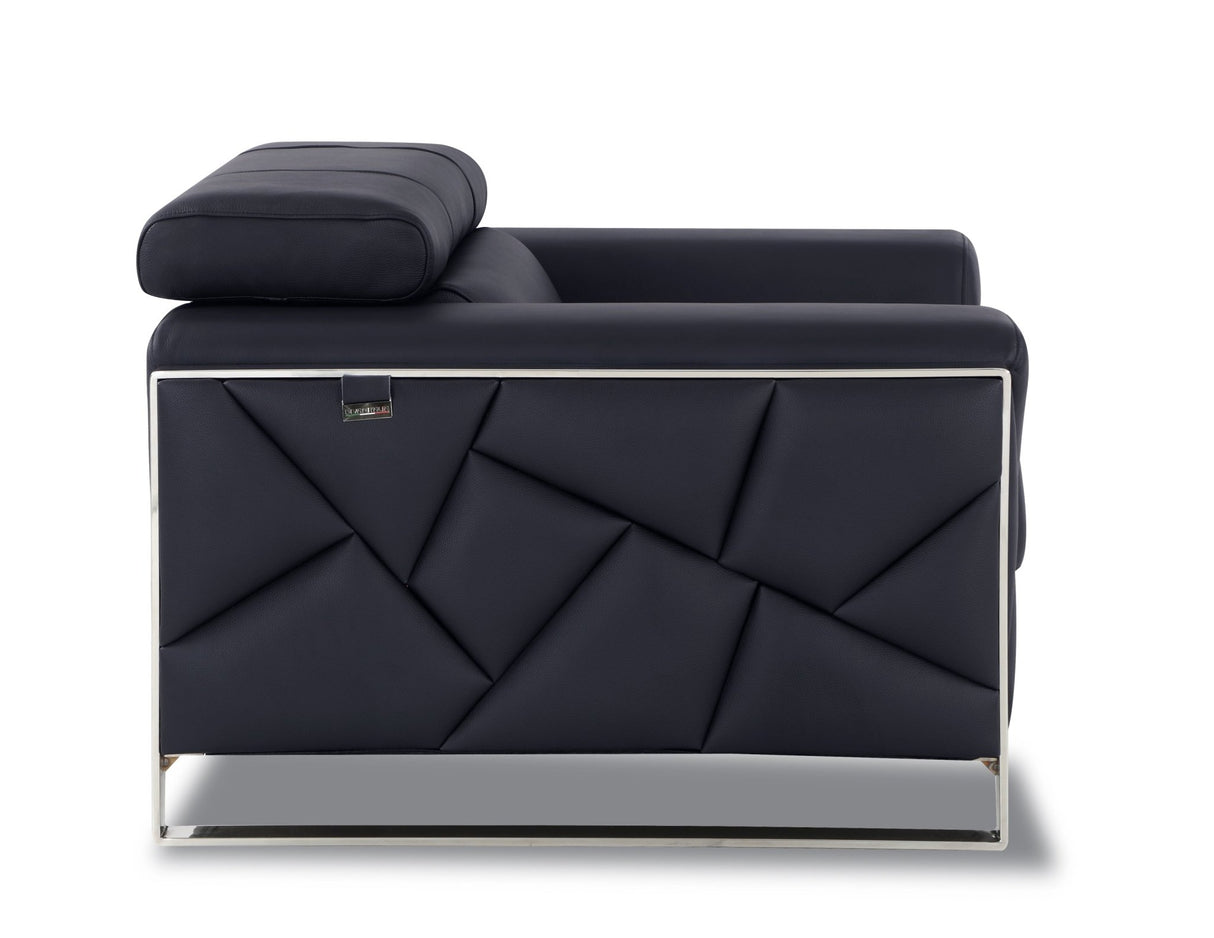 Global United Top Grain Italian Leather  Chair - Home Elegance USA