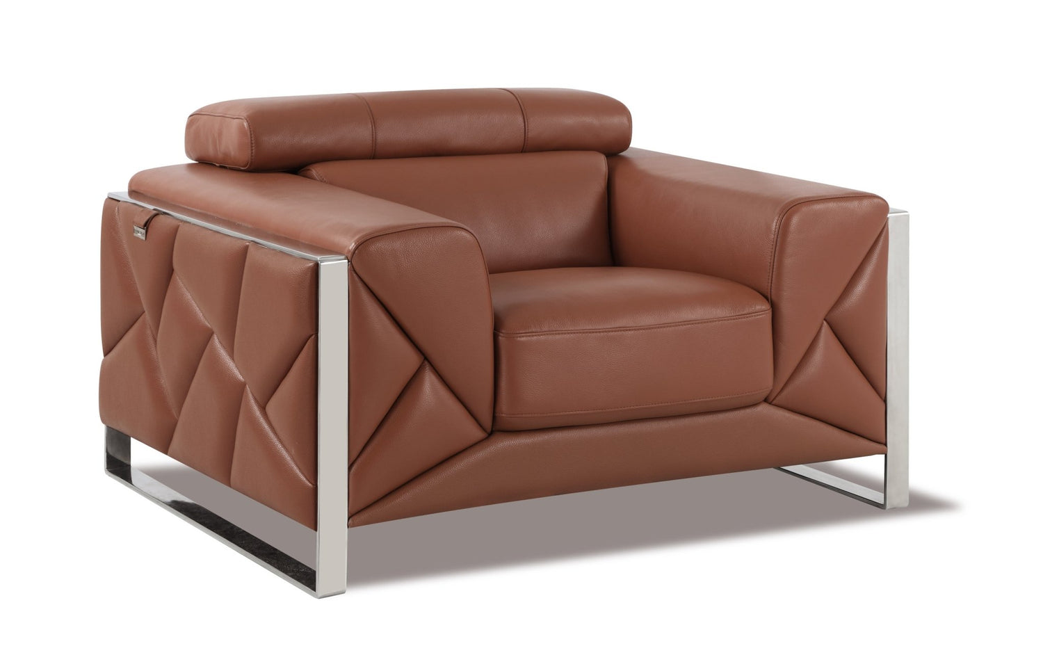 Global United Top Grain Italian Leather  Chair - Home Elegance USA