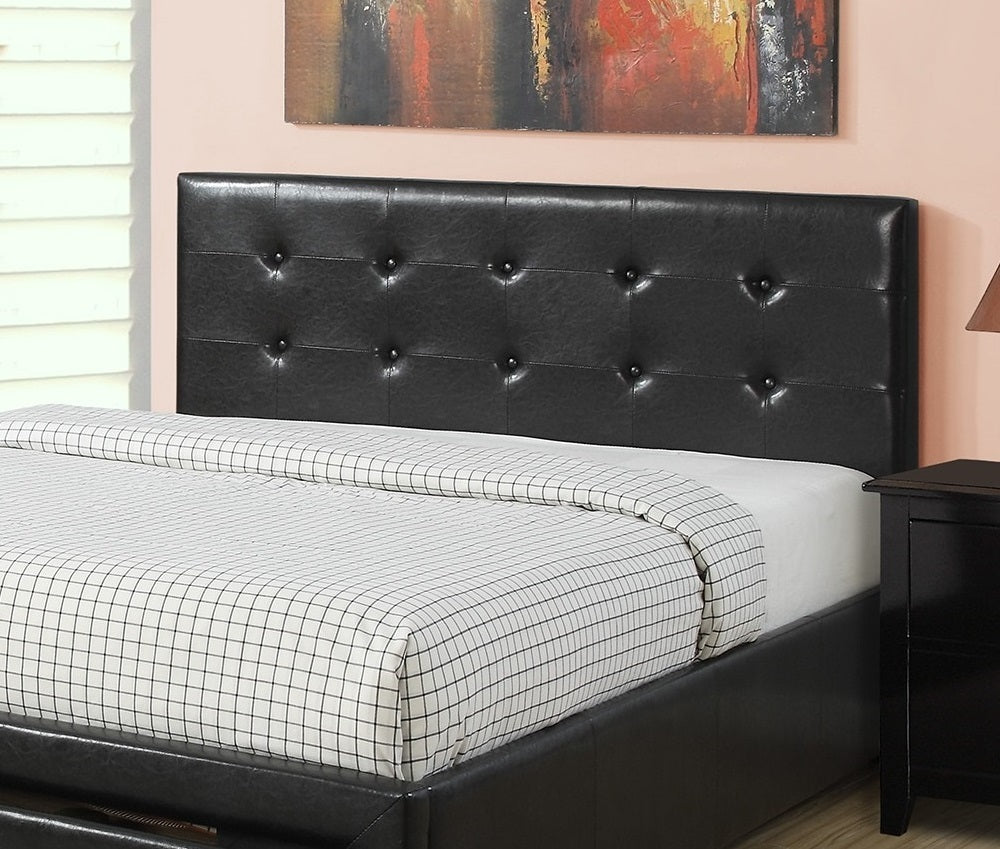 Bedroom Furniture Black Storage Under Bed Queen Size bed Faux Leather upholstered | Home Elegance USA