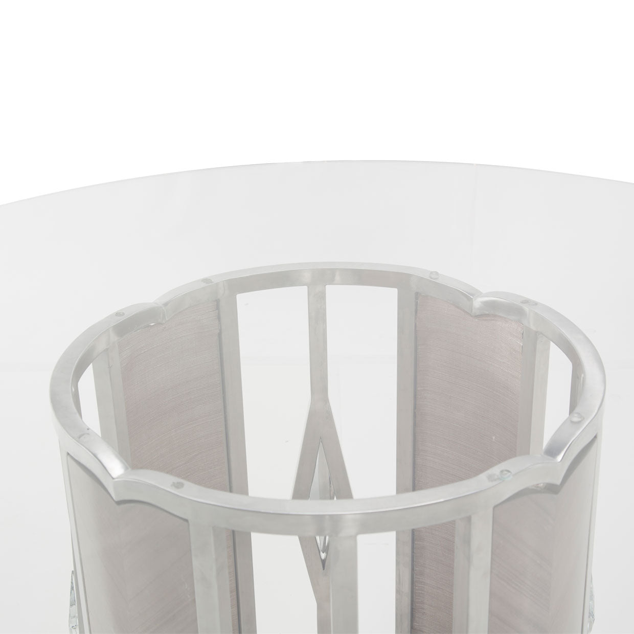 Camden Court Round 60 Glass Dining Table In Pearl - 9005001 - 101 - 126 | Aico | Home Elegance USA