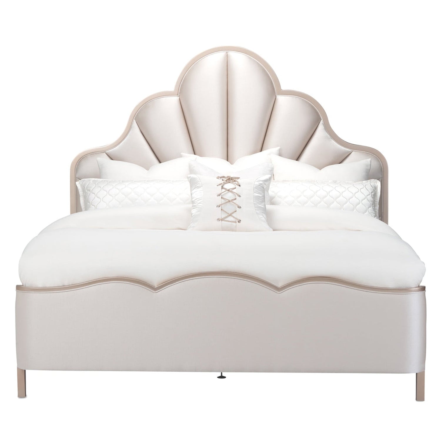 Michael Amini Malibu Crest Scalloped Panel Bed - Home Elegance USA