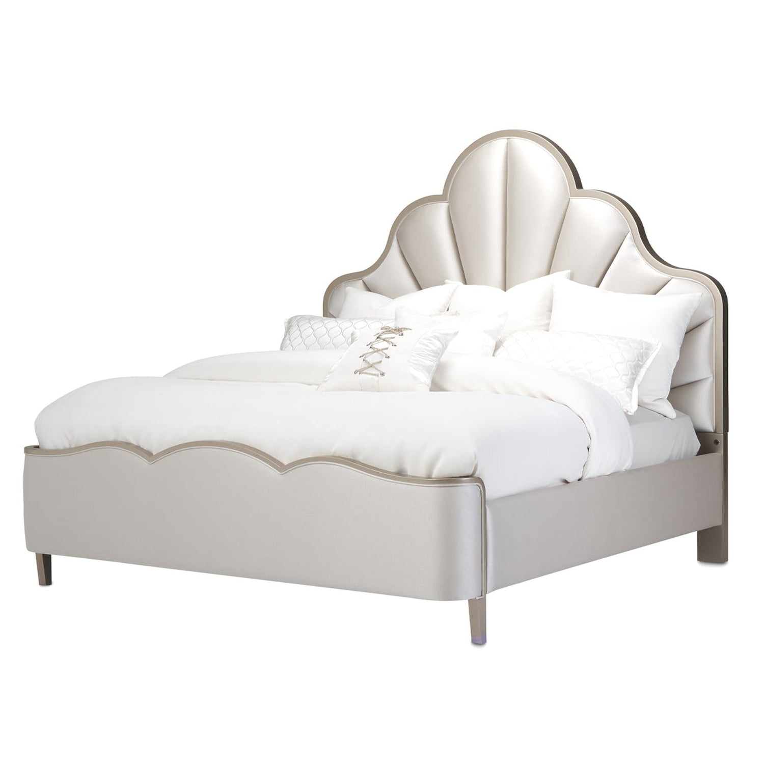 Michael Amini Malibu Crest Scalloped Panel Bed - Home Elegance USA