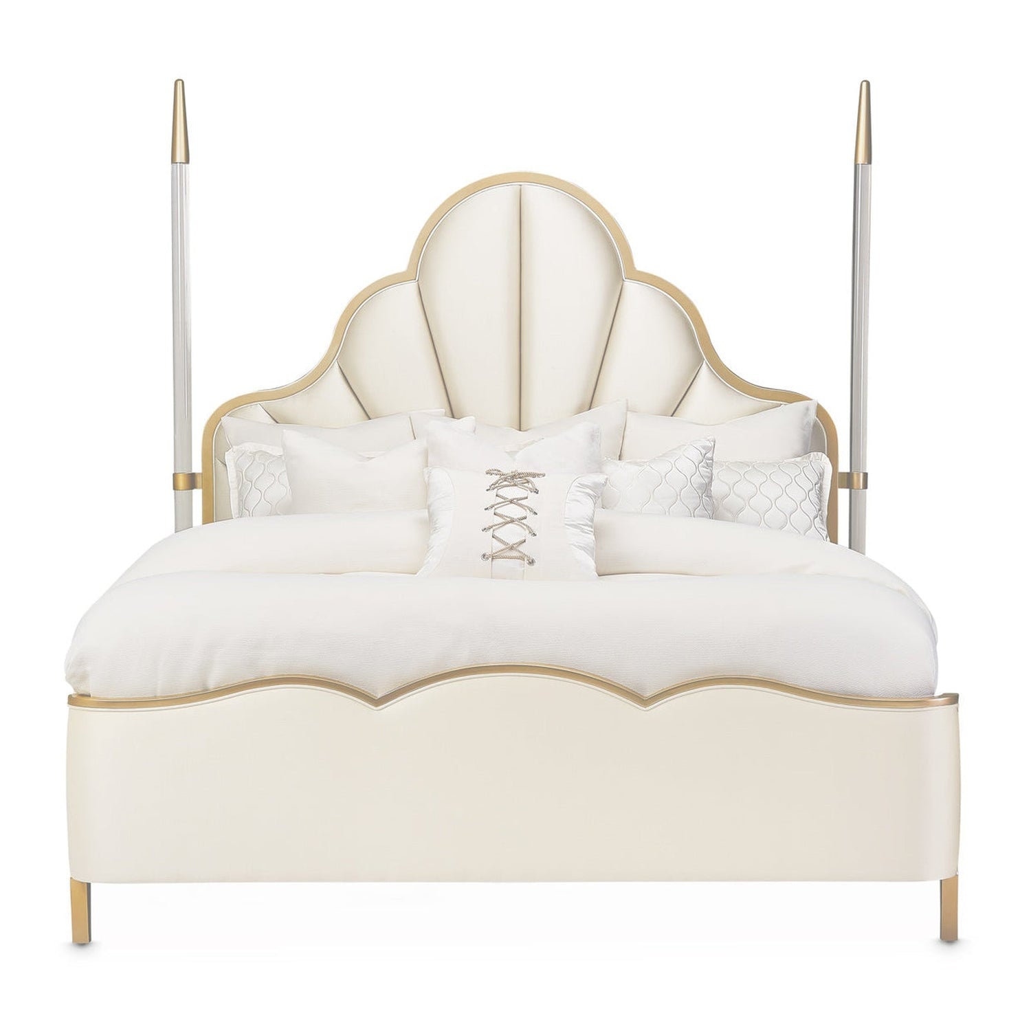 Michael Amini Malibu Crest Scalloped Poster Bed - Home Elegance USA