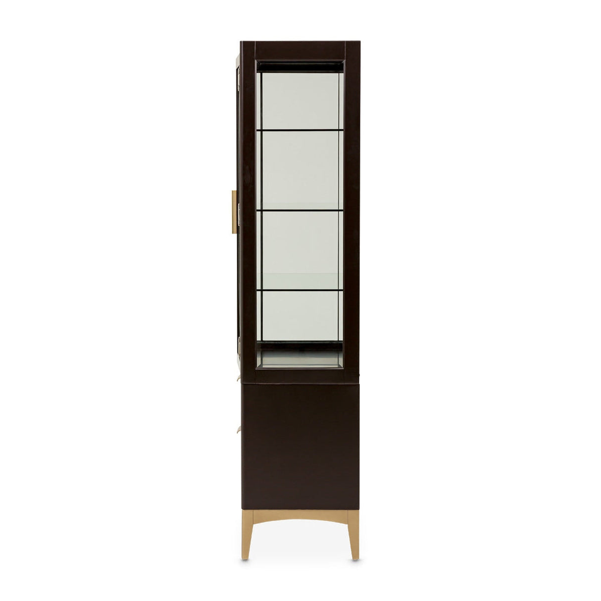 Michael Amini Malibu Crest Crotch Mahogany Display Cabinet - Home Elegance USA