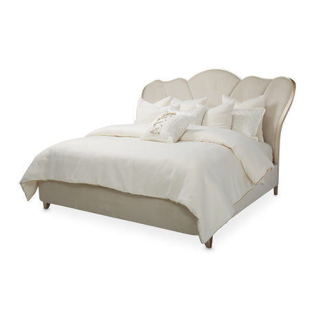 Michael Amini Villa Cherie Caramel Tufted Upholstered Bed - Home Elegance USA