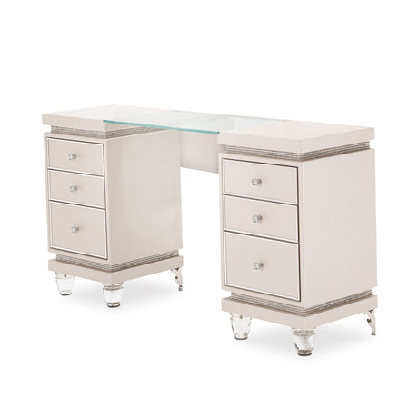 Michael Amini Glimmering Heights Upholstered Vanity Desk - Home Elegance USA