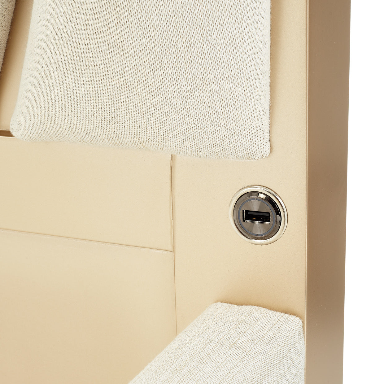 Aico Furniture - La Rachelle Eastern King Upholstered Panel Bed In Medium Champagne - 9034000Ek-136