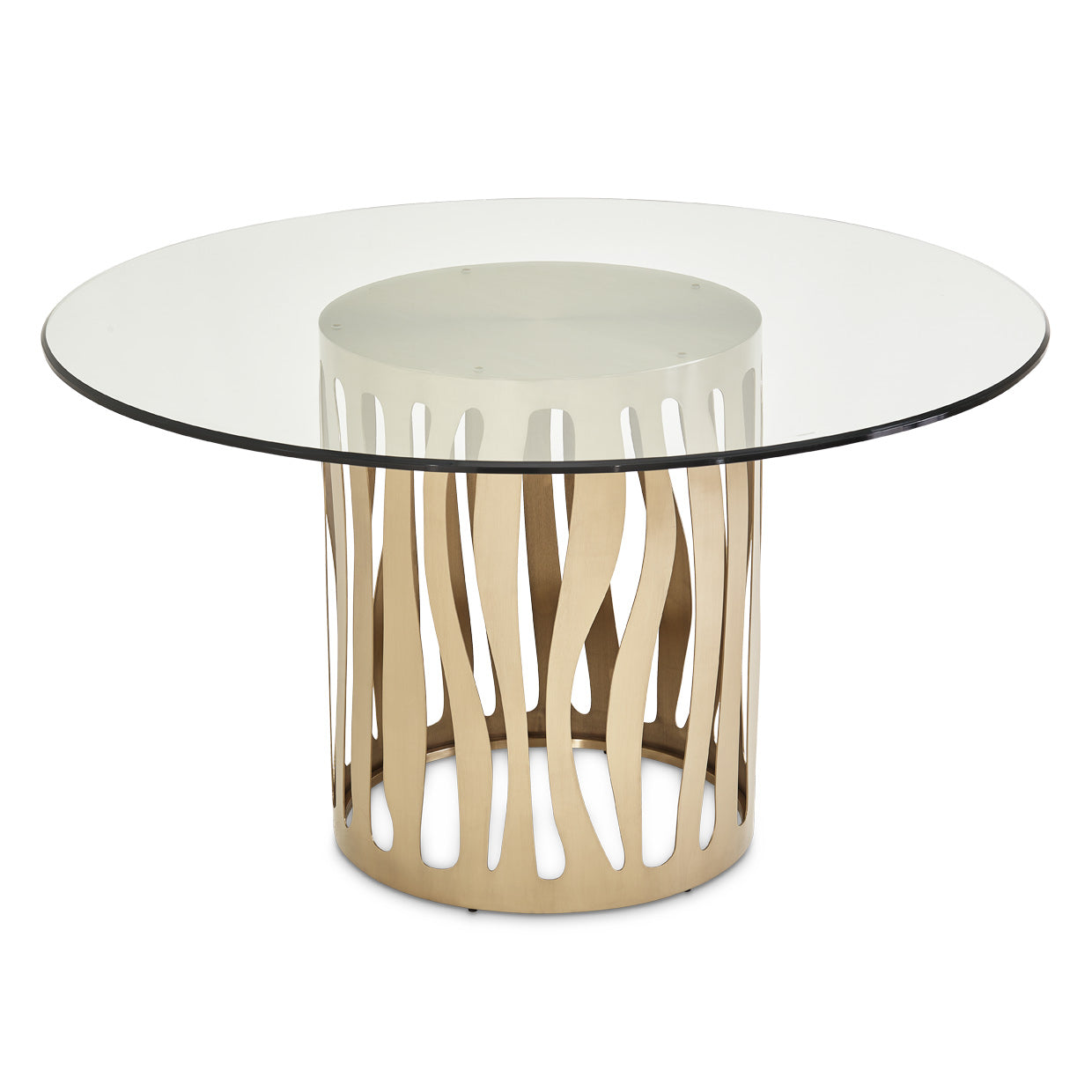 Aico Furniture - La Rachelle 5 Piece Round Dining Table Set In Medium Champagne - 9034001Rnd-136-5Set
