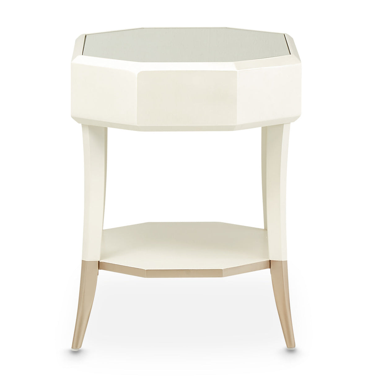 Aico Furniture - La Rachelle Octagonal End Table W/Drawer In Medium Champagne - 9034202-136