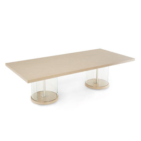 Aico Furniture - Laguna Rectangular Double Pedestal Dining Table In Washed Oak - 9083002-129