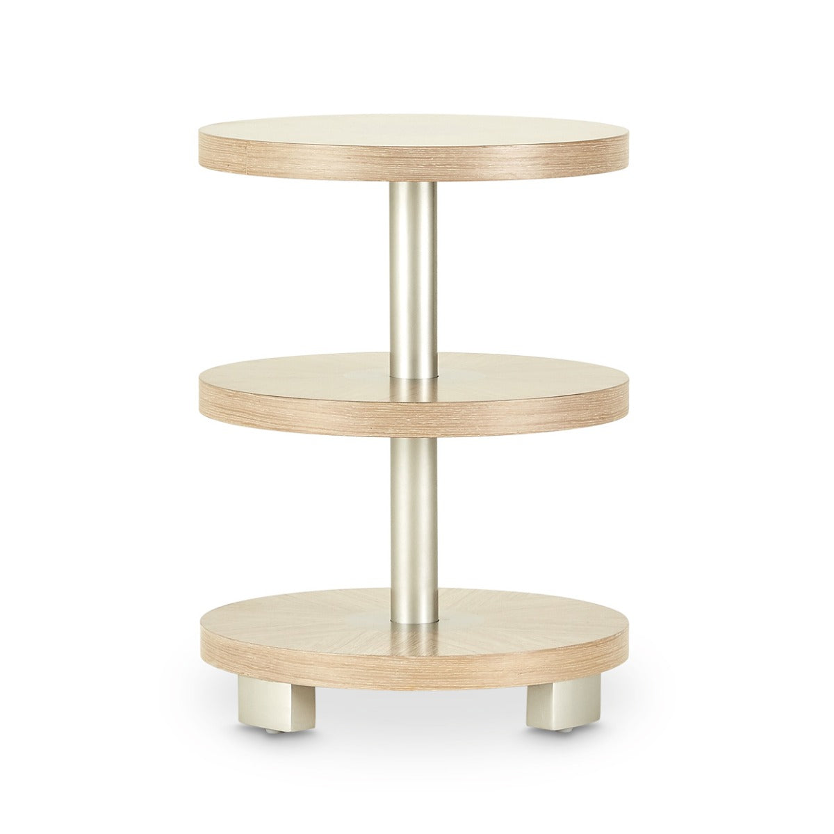 Aico Furniture - Laguna Round Chairside Table In Washed Oak - 9083222-129
