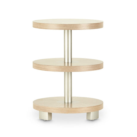 Aico Furniture - Laguna Round Chairside Table In Washed Oak - 9083222-129