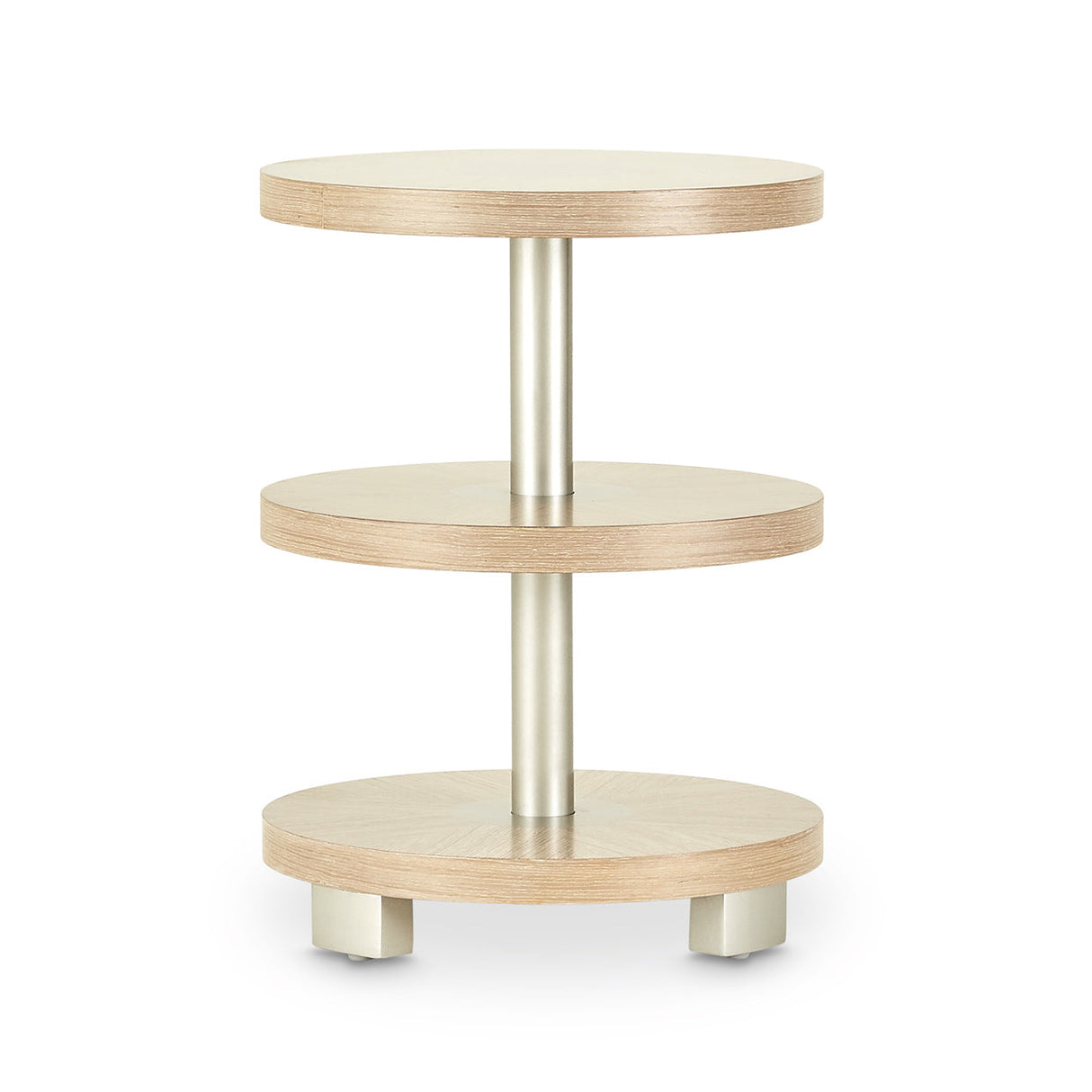 Aico Furniture - Laguna Round Chairside Table In Washed Oak - 9083222-129