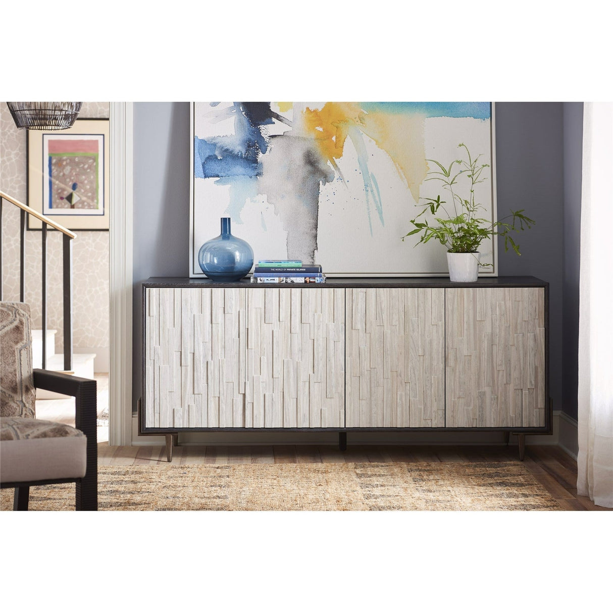Oslo Entertainment Console Onyx Finish Modern Media Storage | Universal