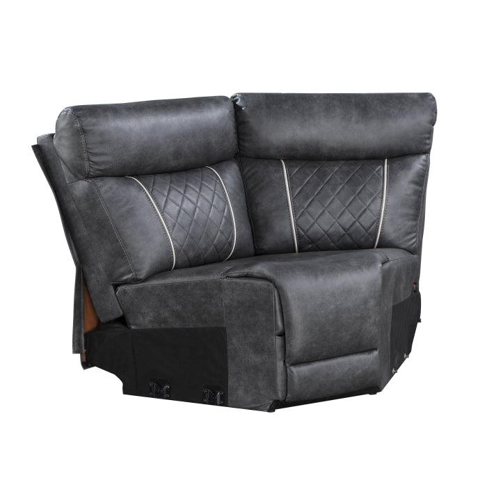 Homelegance - Gabriel 6-Piece Modular Power Reclining Sectional In Gray - 9377Gry*6Lrrrpw