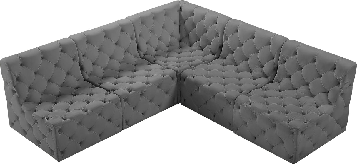 Tuft - Modular Sectional 5 Piece - Gray - Modern & Contemporary - Home Elegance USA