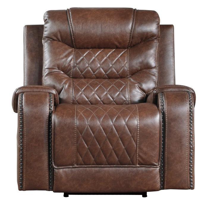 Homelegance - Putnam Power Reclining Chair In Brown - 9405Br-1Pw