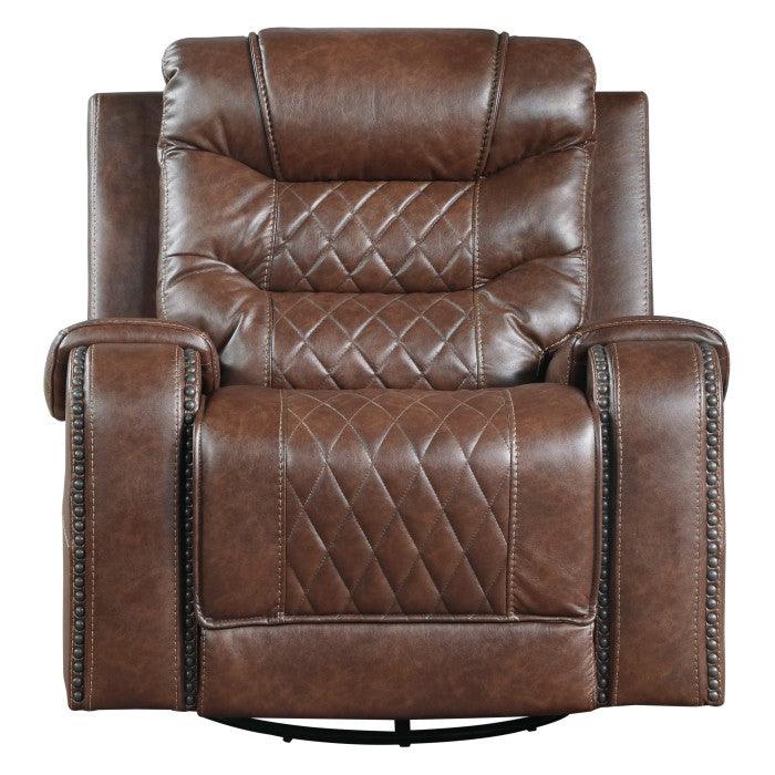 Homelegance - Putnam Swivel Glider Reclining Chair In Brown - 9405Br-1