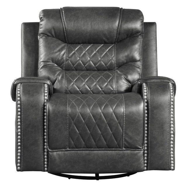 Homelegance - Putnam Swivel Glider Reclining Chair In Gray - 9405Gy-1