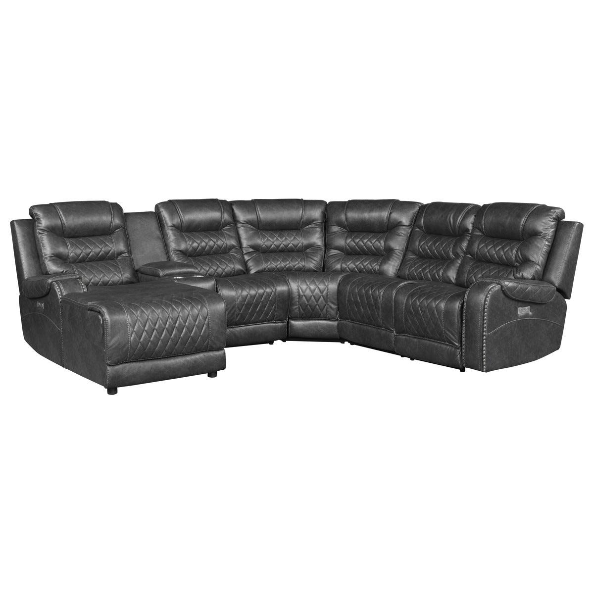Homelegance - Putnam 6-Piece Modular Power Reclining Sectional With Left Chaise - 9405Gy-6Lcrr